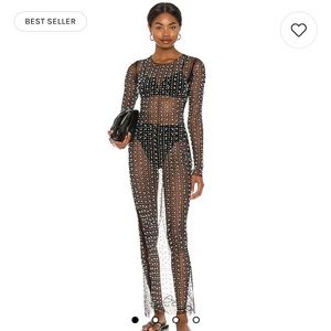 Beach Bunny Beaded Mesh Pearl Cover Up